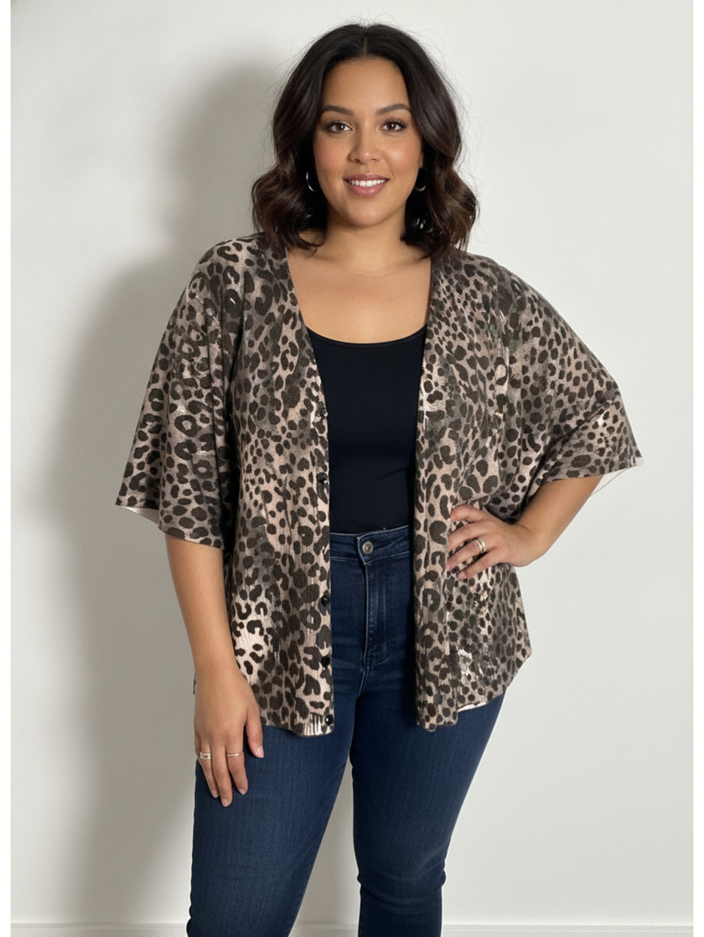 Lane Bryant Leopard Print Cardigan Sweater 18/20